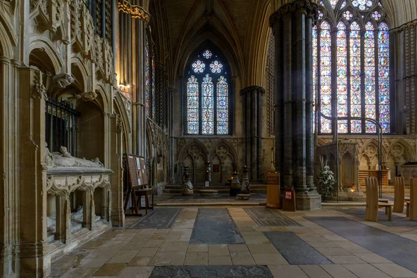 Şapel Güney koro koridorda Lincoln Cathedral sonundaki — Stok fotoğraf