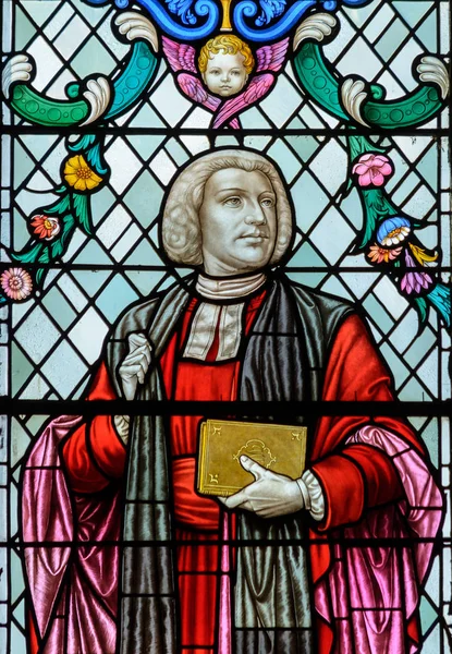 Close up of William Paley Stained Glass Window in Lincoln Cathed — Stock Photo, Image