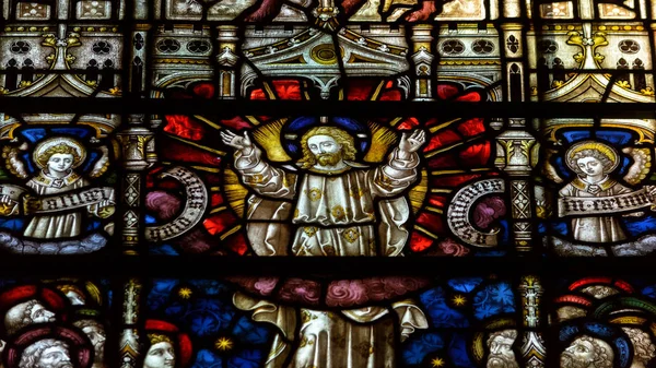 Detail of Stained Glass Window in Lincoln Cathedral — Stock Photo, Image