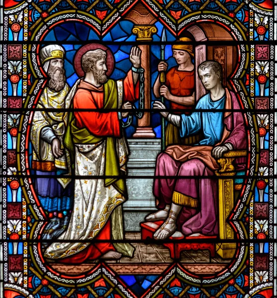 Stained Glass of Lincoln Cathedral Close up L — Stock Photo, Image