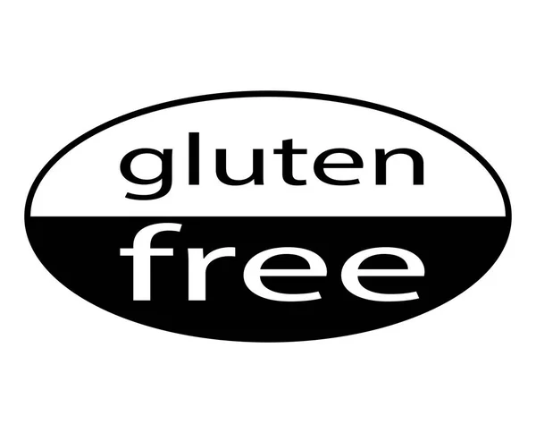Gluten Free Logo Black White Sign White Background — Stock Vector