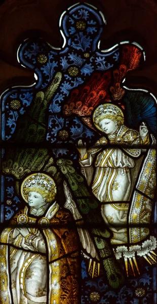 All Saints Church Stained Glass East Window Close up F — Stock Photo, Image