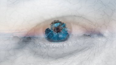 Göz ve ağaç A Double Exposure
