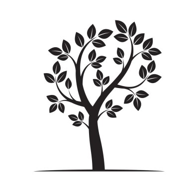 Siyah ağaç şeklinde. Vektör çizim.