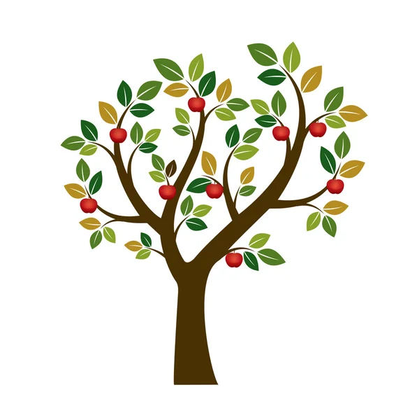 Kleur appelboom. Vectorillustratie. Natuur en tuin — Stockvector