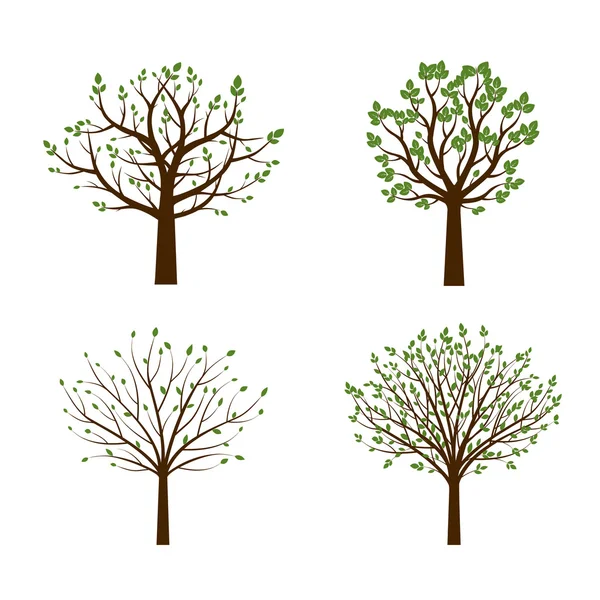 Set of vector trees. Vector Illustration. Park and Nature — Stock vektor