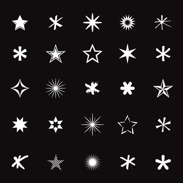 Set of White Stars. Vector Illustration. — Stockový vektor