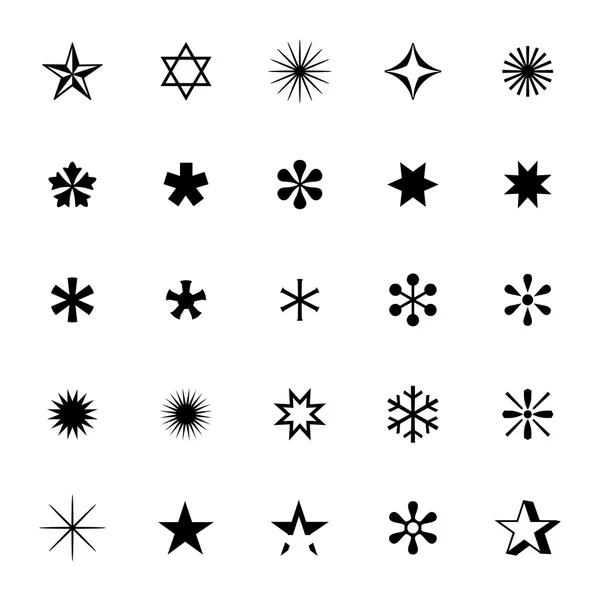 Sada černých hvězd. Vektorové ilustrace. — Stockový vektor