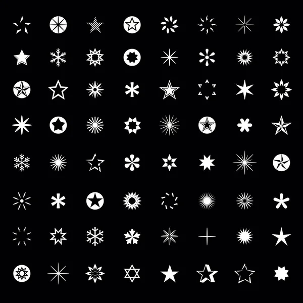 Conjunto de estrellas negras. Ilustración vectorial . — Vector de stock