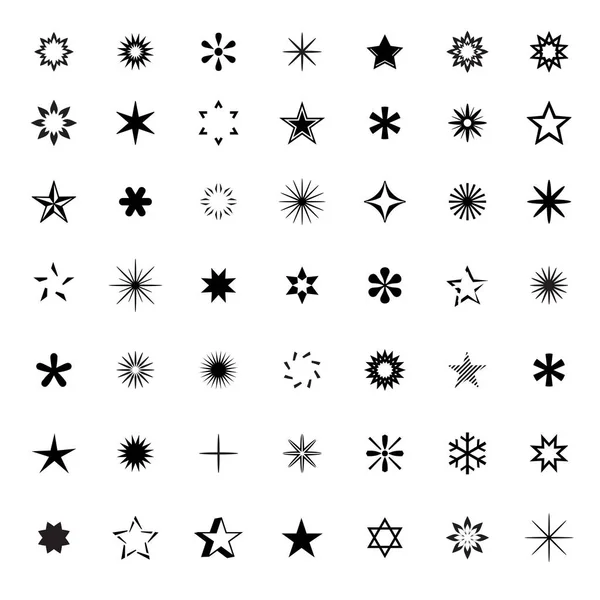 Conjunto de estrellas negras. Ilustración vectorial . — Vector de stock