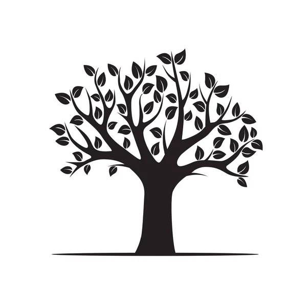 Árbol vector negro. Ilustración vectorial. Parque y naturaleza . — Vector de stock