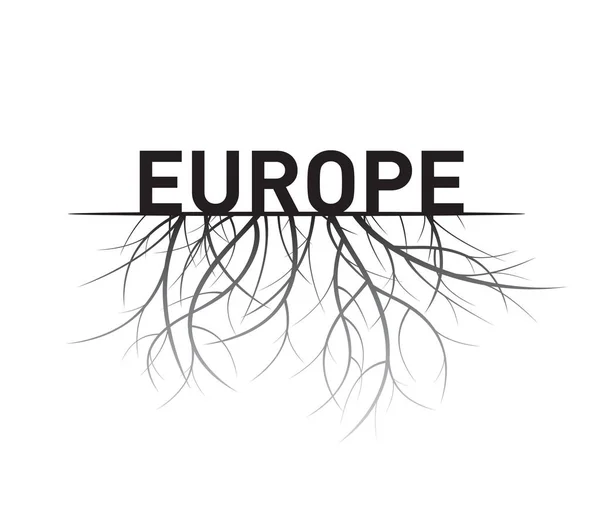 Europa e radici. Illustrazione vettoriale . — Vettoriale Stock