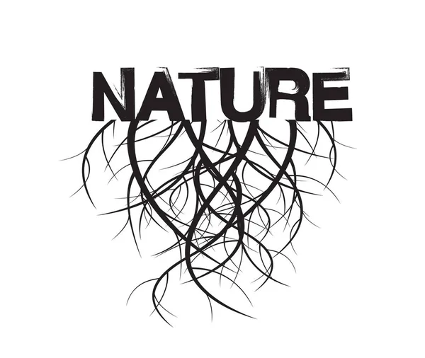 Natur und Wurzeln. Vektorillustration. — Stockvektor