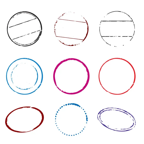 カラー スタンプのセットです。ベクトル図. — ストックベクタ