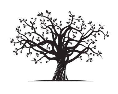 siyah bir ağaç. vektör çizim