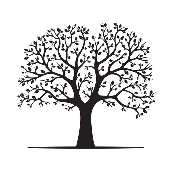 Black Tree. Vector Illustration — Stock Vector