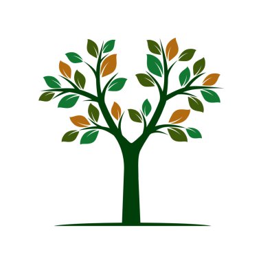 Yeşil ağaç yapraklar. Vektör çizim.