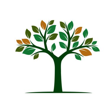 Yeşil ağaç yapraklar. Vektör çizim.