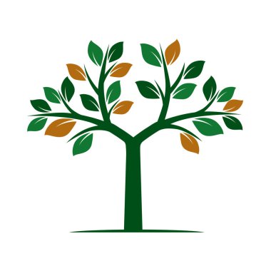 Yeşil ağaç yapraklar. Vektör çizim.