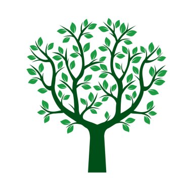 Yeşil ağaç yapraklar. Vektör çizim.