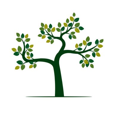 Yeşil ağaç. Vektör çizim.