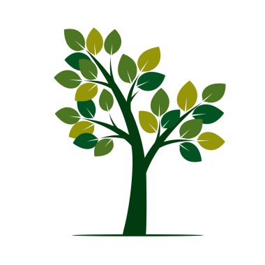 Yeşil ağaç. Vektör çizim.