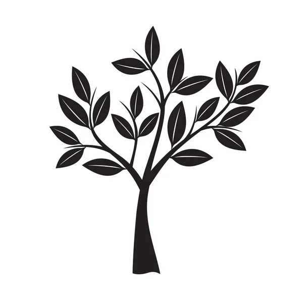 Árvore Negra e Folhas. Ilustração vetorial . —  Vetores de Stock