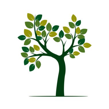 Yeşil ağaç. Vektör çizim.