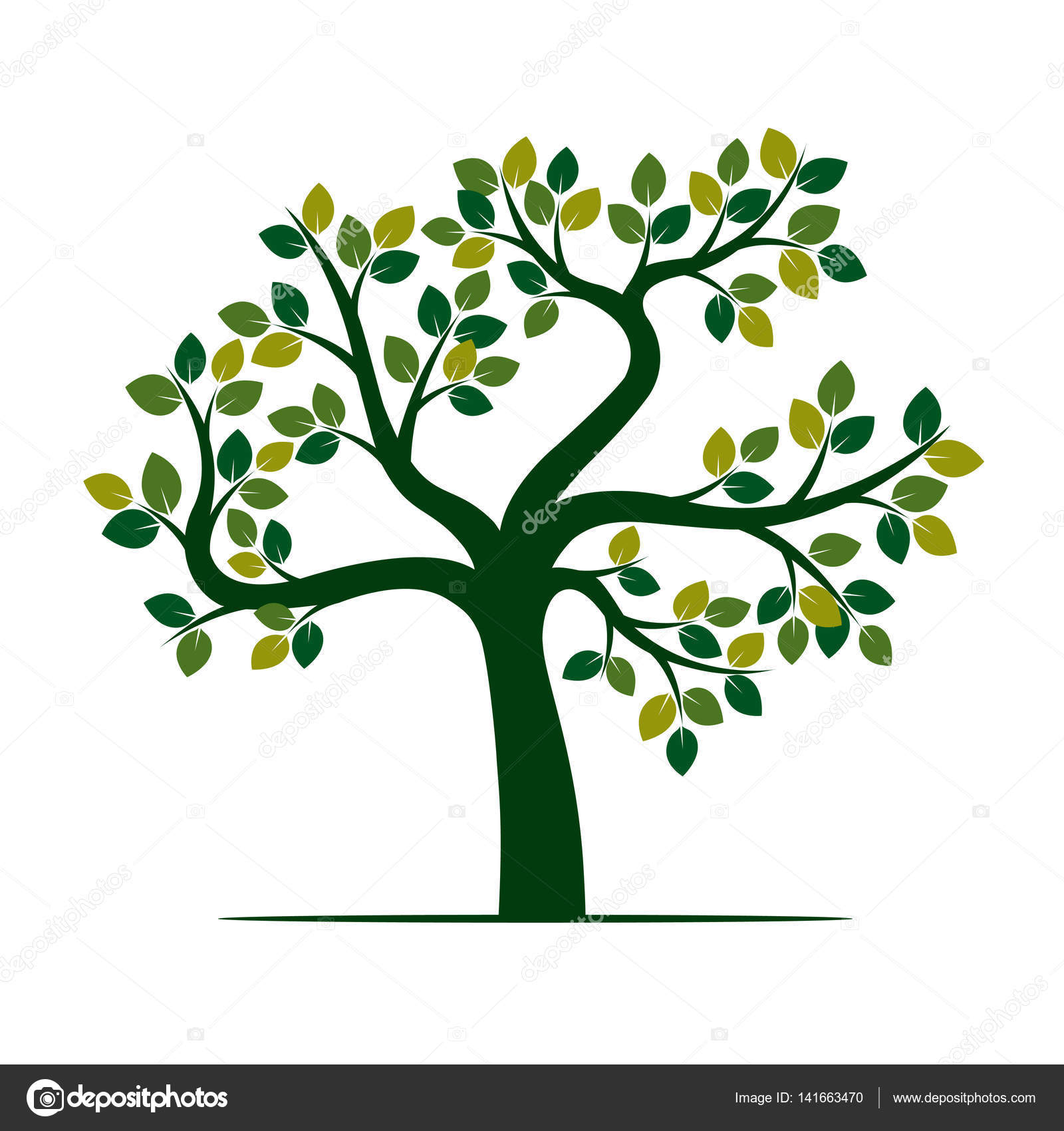 Green Tree Vector Illustration Stock Vector C Rolandtopor