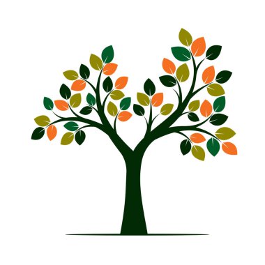 Renk ağaç. Vektör çizim.