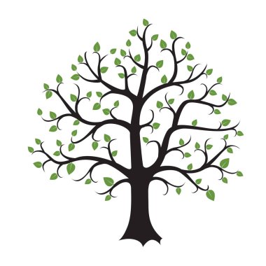 Ağaç yeşil Leafs.Vector çizim ile.