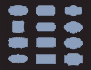 Gri vintage çerçeveler. İzole öğeleri ayarla.