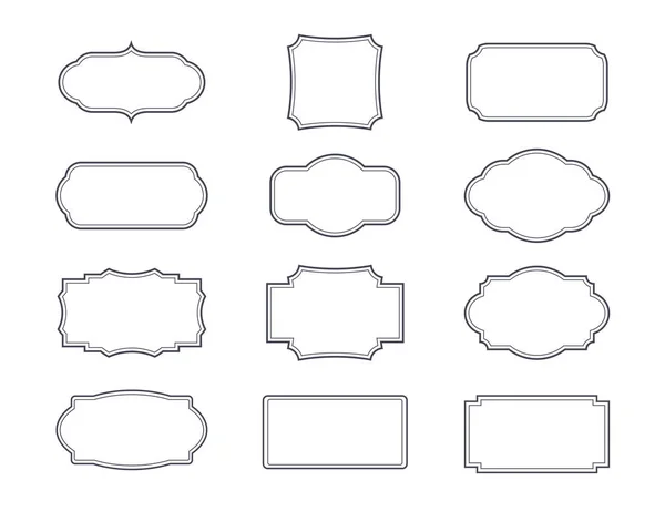 Cadres vintage gris. Définir des éléments isolés . — Image vectorielle