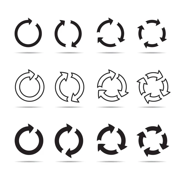Set van zwarte cirkel vector pijlen. — Stockvector