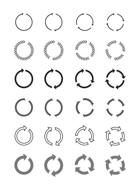 Conjunto de flechas de círculo negro. Signos e iconos vectoriales .. — Vector de stock