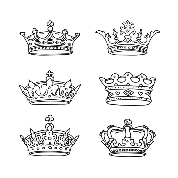 Set crowns. Vector Icons. — Stock Vector