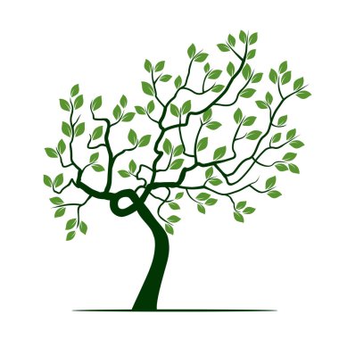 Yeşil ağaç yapraklar. Vektör çizim.