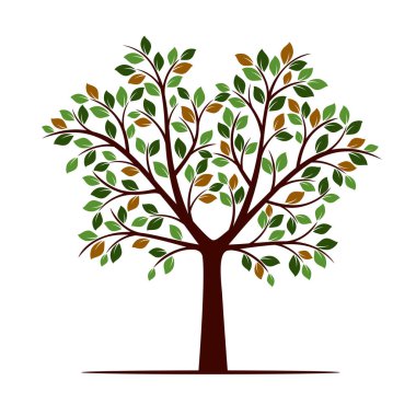 Renk ağacıyla yapraklar. Vektör çizim.