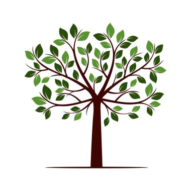 Renk ağacıyla yapraklar. Vektör çizim.