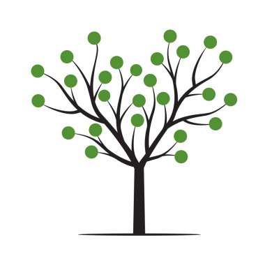 Yeşil ağaç yapraklar. Vektör çizim.