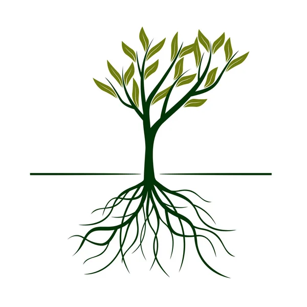 グリーン ツリーを葉します。ベクトル図. — ストックベクタ