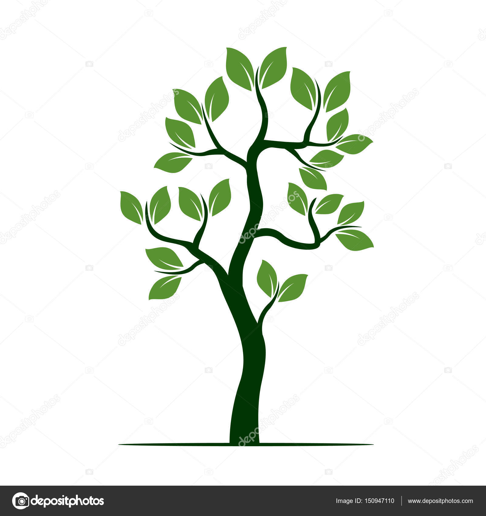 Green Tree Vector Illustration Stock Vector C Rolandtopor