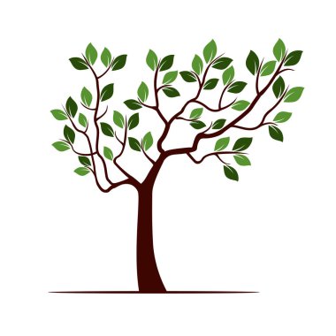 Renk ağacıyla yapraklar. Vektör çizim.