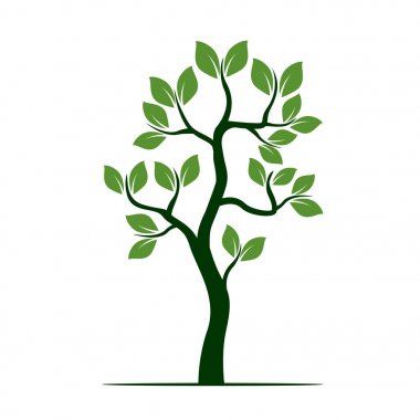 Yeşil ağaç. Vektör çizim.