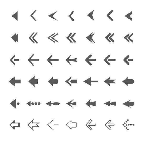 Conjunto de flechas vectoriales grises — Archivo Imágenes Vectoriales