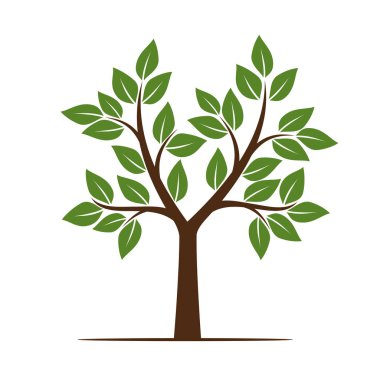 Yaz ağaç yaprakları ile. Vektör çizim.