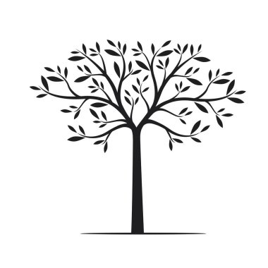 Siyah ağaç yaprakları ile. Vektör çizim.