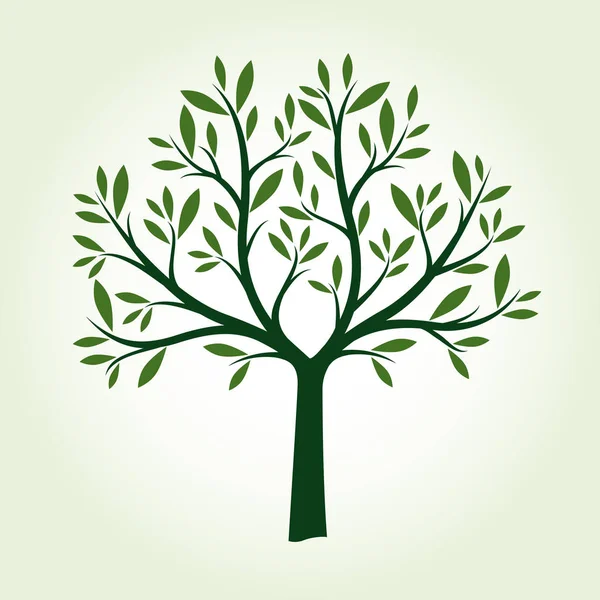 Grüner Baum mit Blättern. Vektorillustration. — Stockvektor