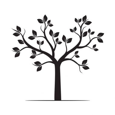 siyah bir ağaç. vektör çizim.