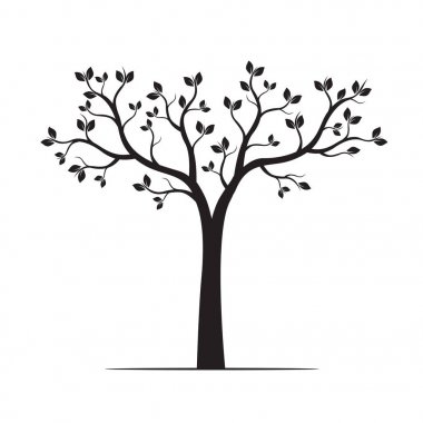siyah bir ağaç. vektör çizim.